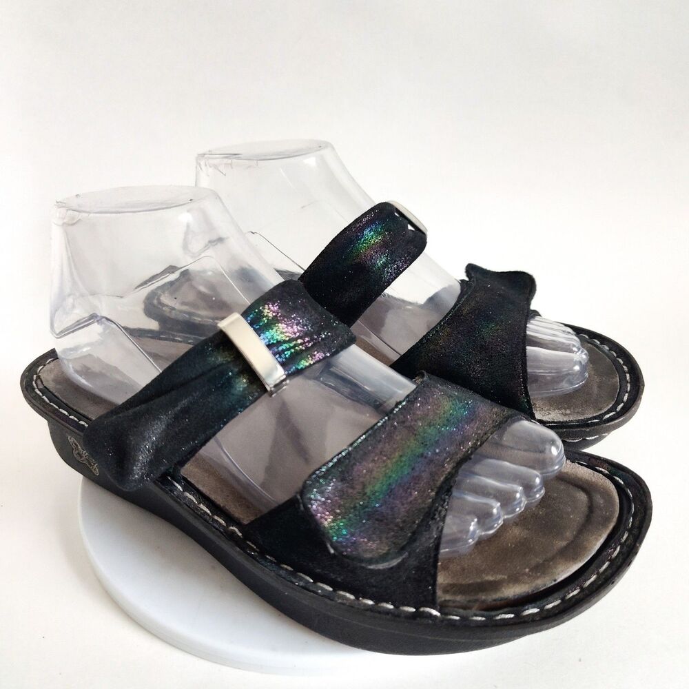 Alegria Karmen Slides Sandals Size 8 - 8.5 EU 38 Blue Rainbow Comfort Support